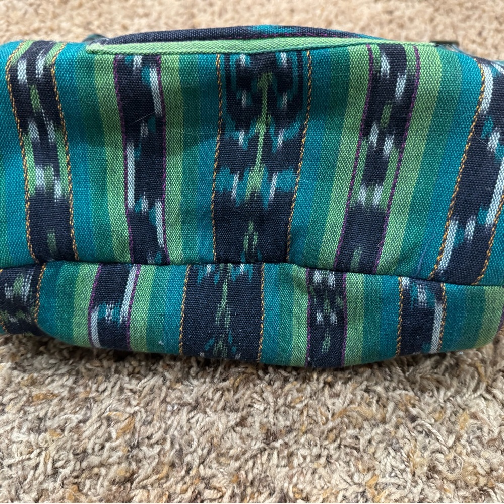 Taaluma Green and Blue Striped Backpack - Picture 2 of 4